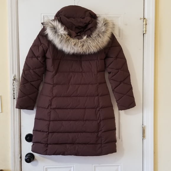 NWOT Calvin Klein Faux Fur Trim Hooded Puffer Jacket Coat - Picture 4 of 8